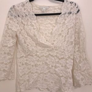 Cream lace banana republic blouse